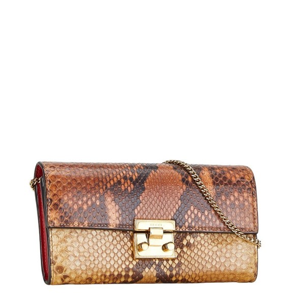 Gucci Gucci Python Leather Chain Wallet 453506 Leather Long Wallet 453506 - Picture 2 of 14